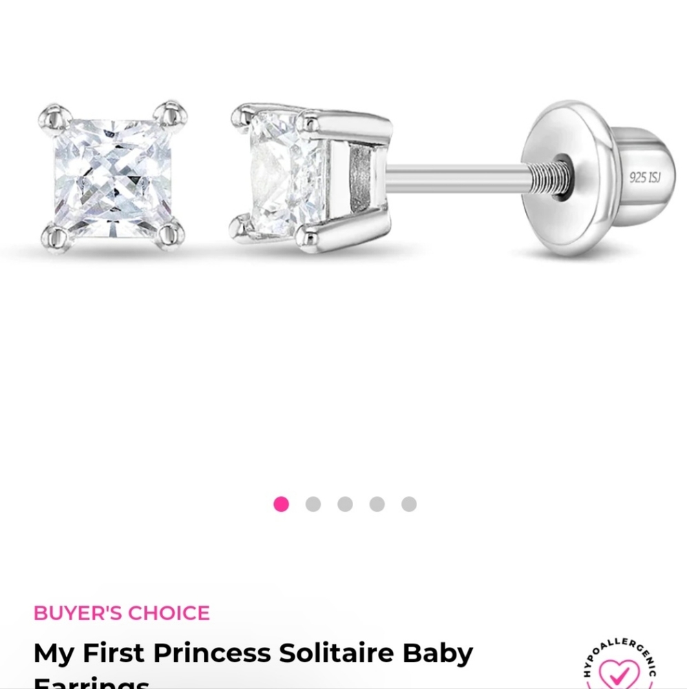 Toddler silver sterling earrings